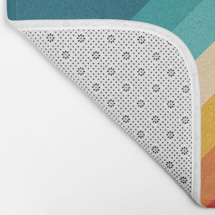 Classic 70s Vintage Style Retro Summer Vibes Stripes - Feruda Bath Mat Gallery Image 2