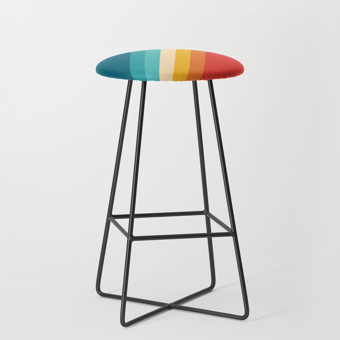 Classic 70s Vintage Style Retro Summer Vibes Stripes - Feruda Stool Gallery Image 1