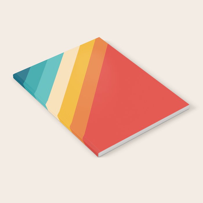 Classic 70s Vintage Style Retro Summer Vibes Stripes - Feruda Notebook Gallery Image 2