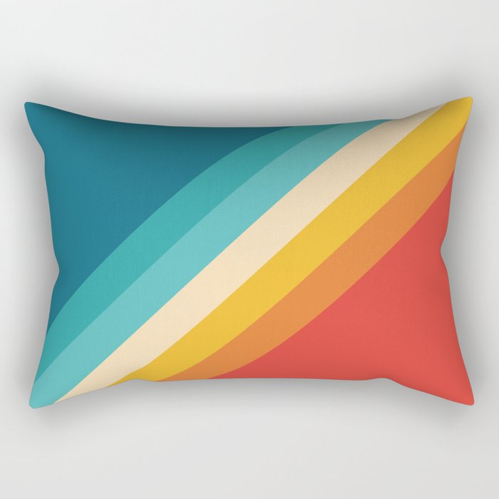 Classic 70s Vintage Style Retro Summer Vibes Stripes - Feruda Rectangular Pillow Gallery Image 2