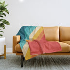 Classic 70s Vintage Style Retro Summer Vibes Stripes - Feruda Throw Blanket Gallery Image 1
