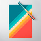 Classic 70s Vintage Style Retro Summer Vibes Stripes - Feruda Wrapping Paper Gallery Image 1