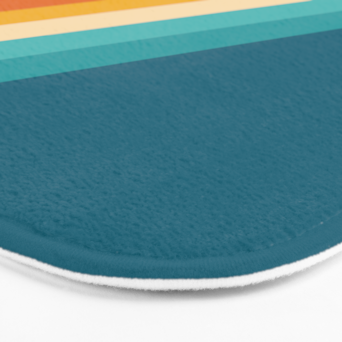 Classic 70s Vintage Style Retro Summer Vibes Stripes - Feruda Bath Mat Gallery Image 3