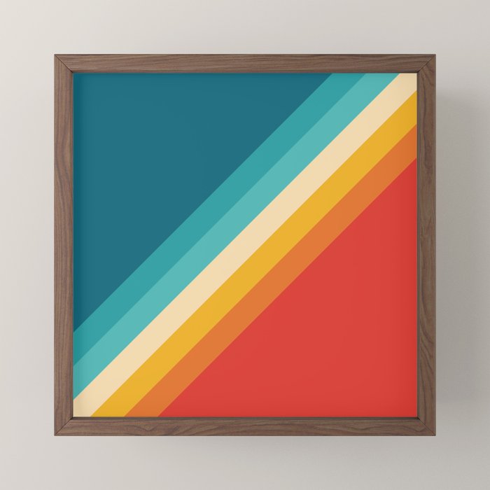 Classic 70s Vintage Style Retro Summer Vibes Stripes - Feruda Mini Art Print Gallery Image 2