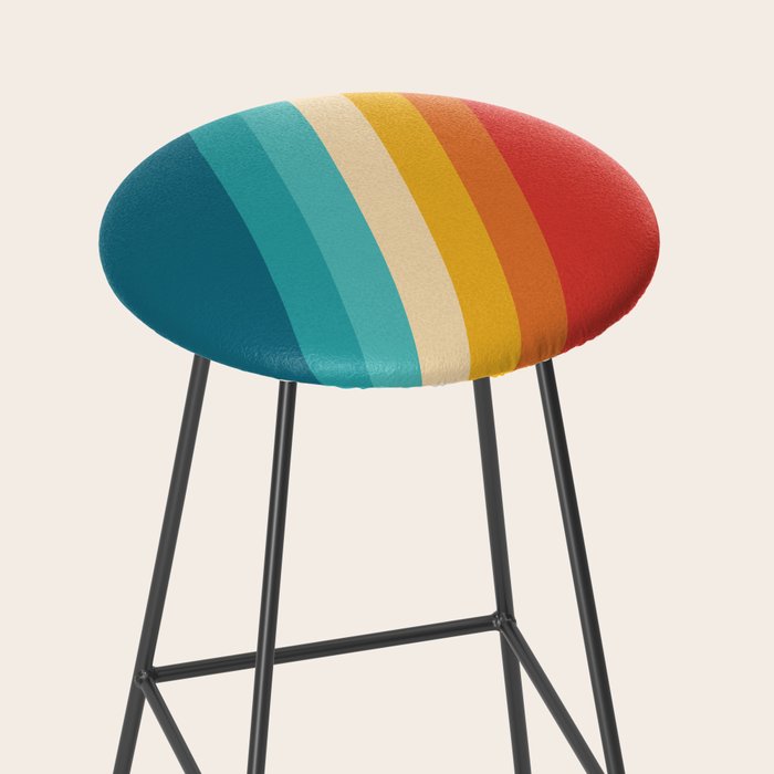 Classic 70s Vintage Style Retro Summer Vibes Stripes - Feruda Stool Gallery Image 2