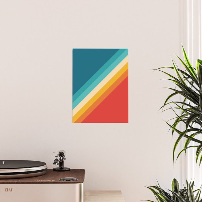 Classic 70s Vintage Style Retro Summer Vibes Stripes - Feruda Poster Gallery Image 2