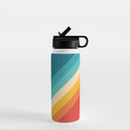 Classic 70s Vintage Style Retro Summer Vibes Stripes - Feruda Water Bottle Gallery Image 1