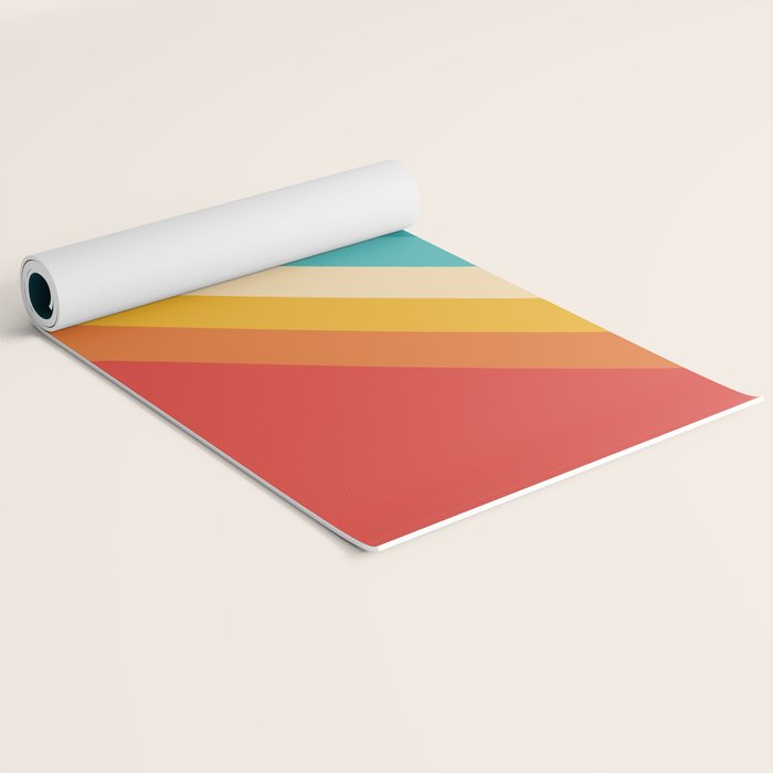 Classic 70s Vintage Style Retro Summer Vibes Stripes - Feruda Yoga Mat Gallery Image 2