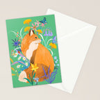 Fox in Flower Garden Stationery Card Gallery Image 2