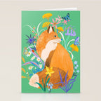 Fox in Flower Garden Stationery Card Gallery Image 2