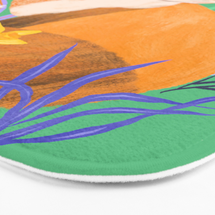 Fox in Flower Garden Bath Mat Gallery Image 3