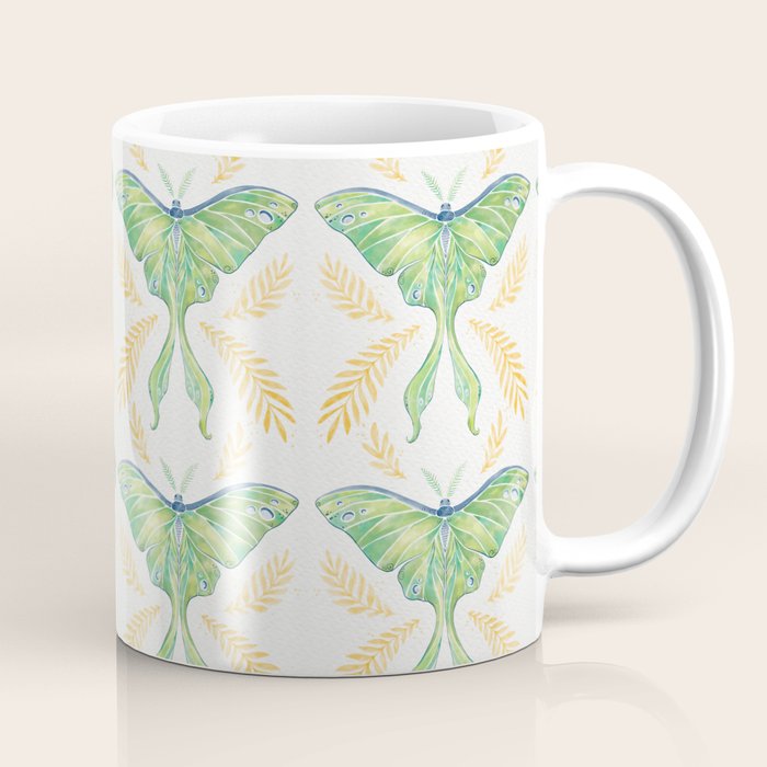 Watercolor Luna Moth Coffee Mug Gallery Image 1