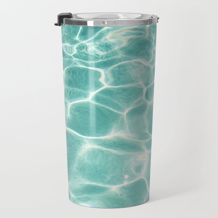 Water Abstract Photography, Teal Ocean, Turquoise Sea, Water Ripple Seascape Travel Mug Gallery Image 3