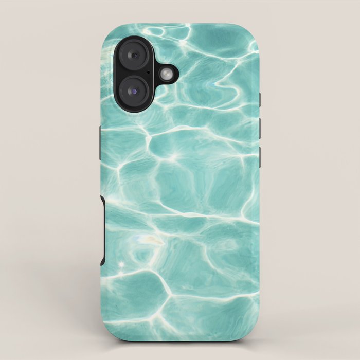 Water Abstract Photography, Teal Ocean, Turquoise Sea, Water Ripple Seascape iPhone Case Gallery Image 1