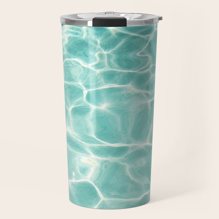 Water Abstract Photography, Teal Ocean, Turquoise Sea, Water Ripple Seascape Travel Mug Gallery Image 1