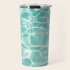 Water Abstract Photography, Teal Ocean, Turquoise Sea, Water Ripple Seascape Travel Mug Gallery Image 1