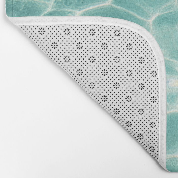 Water Abstract Photography, Teal Ocean, Turquoise Sea, Water Ripple Seascape Bath Mat Gallery Image 2