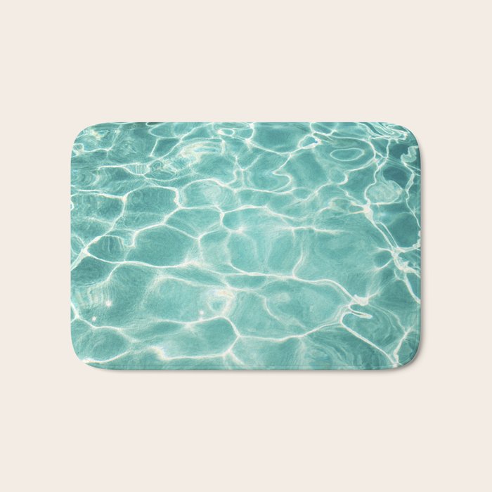 Water Abstract Photography, Teal Ocean, Turquoise Sea, Water Ripple Seascape Bath Mat Gallery Image 1