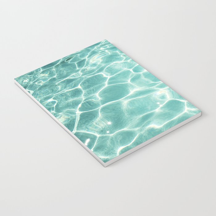 Water Abstract Photography, Teal Ocean, Turquoise Sea, Water Ripple Seascape Notebook Gallery Image 3