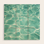 Water Abstract Photography, Teal Ocean, Turquoise Sea, Water Ripple Seascape Wood Wall Art Gallery Image 1