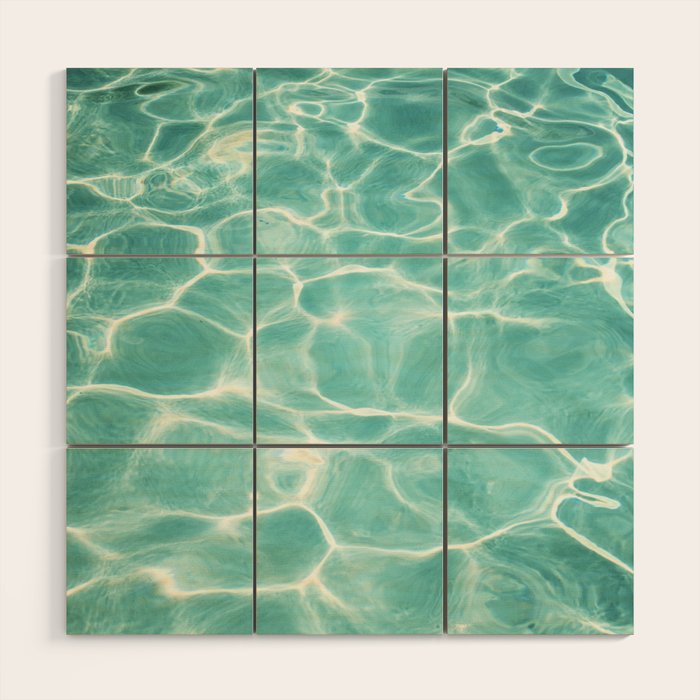 Water Abstract Photography, Teal Ocean, Turquoise Sea, Water Ripple Seascape Wood Wall Art Gallery Image 1