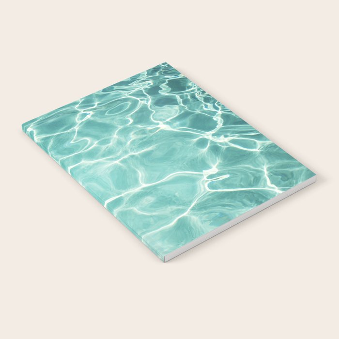 Water Abstract Photography, Teal Ocean, Turquoise Sea, Water Ripple Seascape Notebook Gallery Image 2