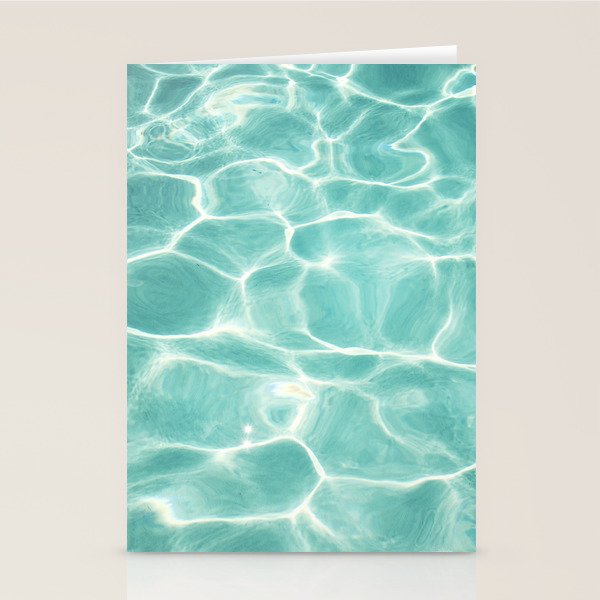 Water Abstract Photography, Teal Ocean, Turquoise Sea, Water Ripple Seascape Stationery Card Gallery Image 2