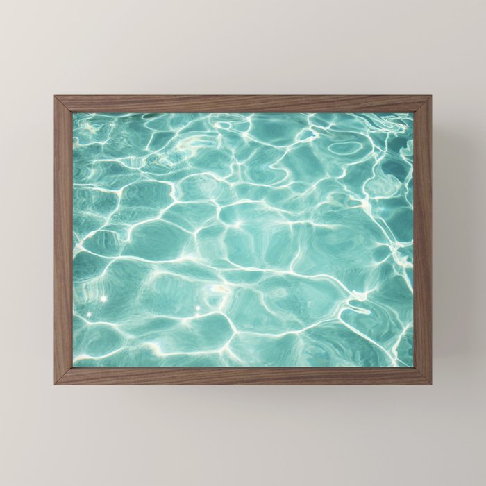 Water Abstract Photography, Teal Ocean, Turquoise Sea, Water Ripple Seascape Mini Art Print