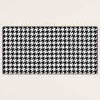 Monochrome Black & White Houndstooth Desk Mat Gallery Image 3