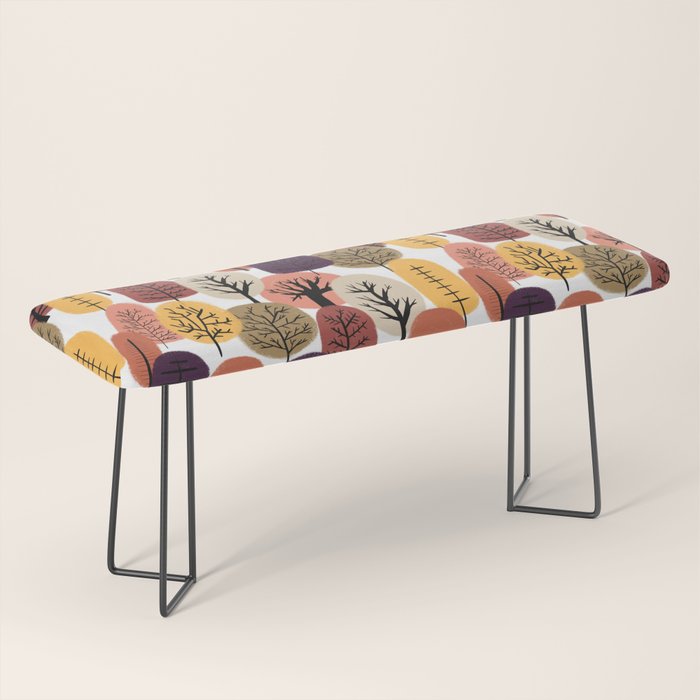 Autumn Trees Pattern Bench Gallery Image 1