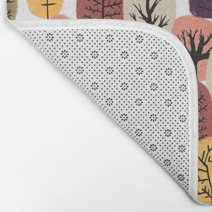 Autumn Trees Pattern Bath Mat Gallery Image 2