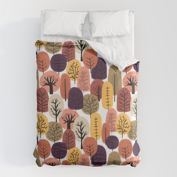Autumn Trees Pattern Duvet Cover Gallery Image 1