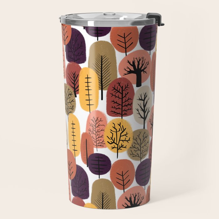 Autumn Trees Pattern Travel Mug Gallery Image 2