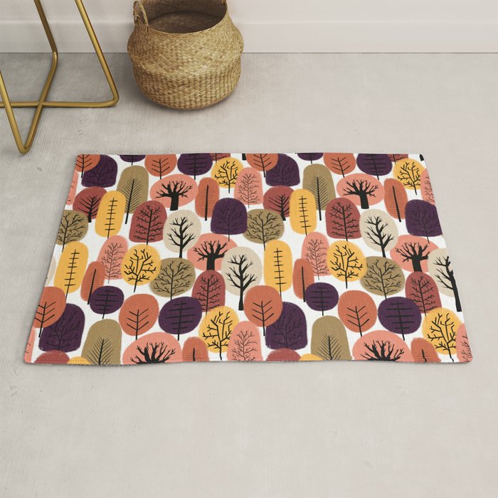 Autumn Trees Pattern Rug Gallery Image 1