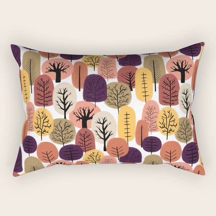 Autumn Trees Pattern Rectangular Pillow Gallery Image 2