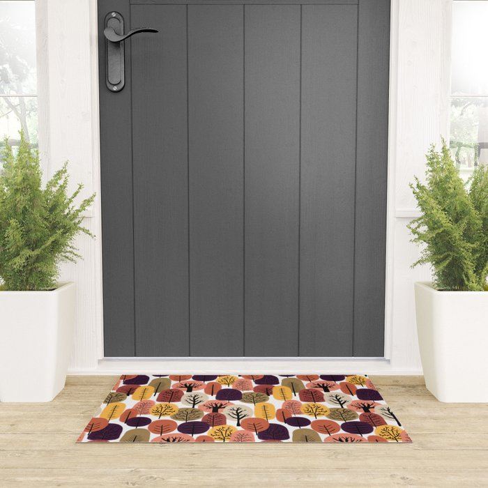 Autumn Trees Pattern Welcome Mat Gallery Image 3