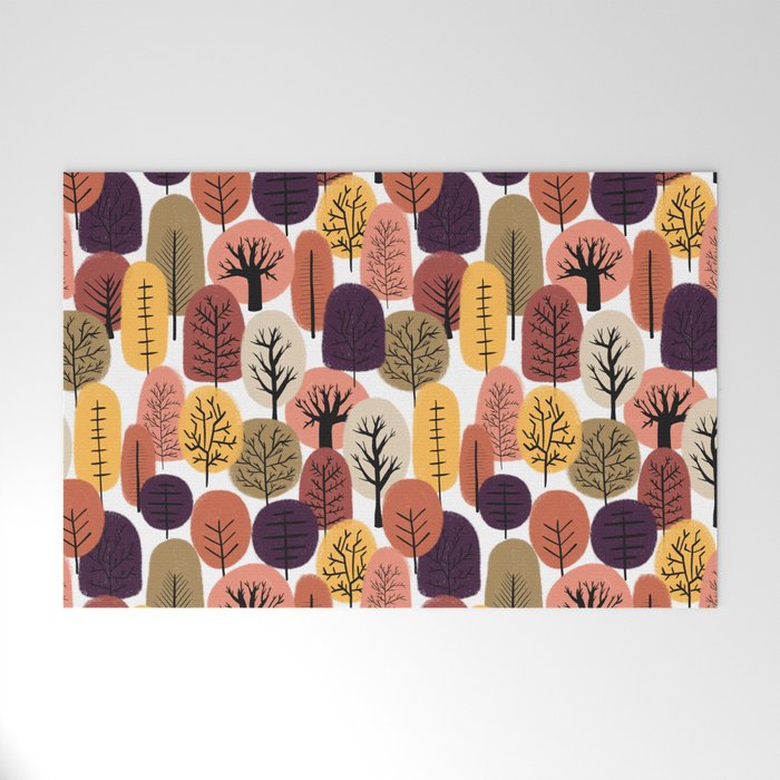 Autumn Trees Pattern Welcome Mat Gallery Image 1
