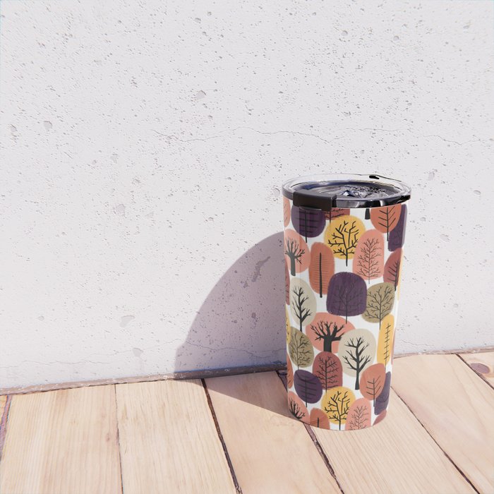 Autumn Trees Pattern Travel Mug Gallery Image 4