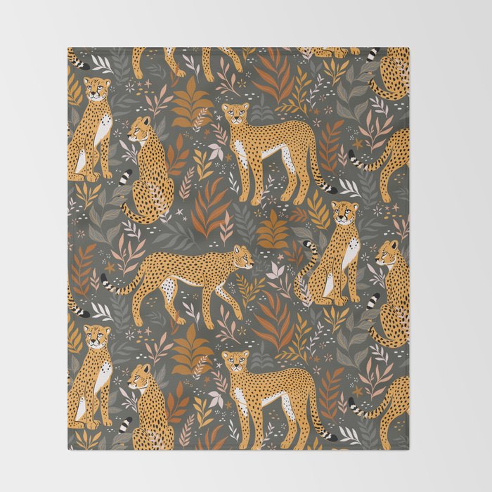Wild Cheetah Pattern II - Autumn Throw Blanket Gallery Image 2
