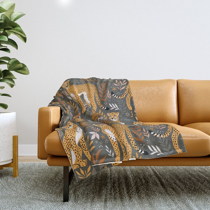 Wild Cheetah Pattern II - Autumn Throw Blanket Gallery Image 1
