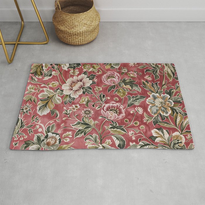 Peruvian Pink Floral Rug Gallery Image 1