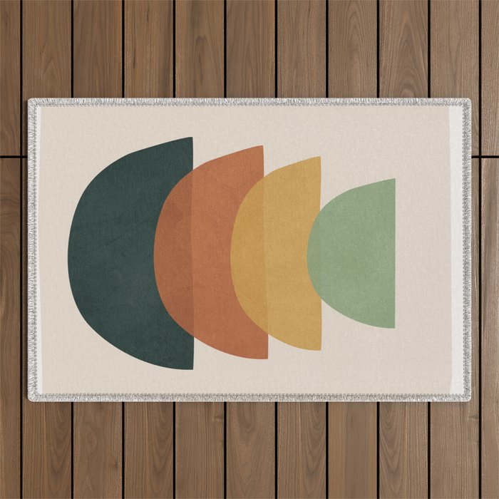 Colorful Abstract Shapes 1 Outdoor Rug Gallery Image 1