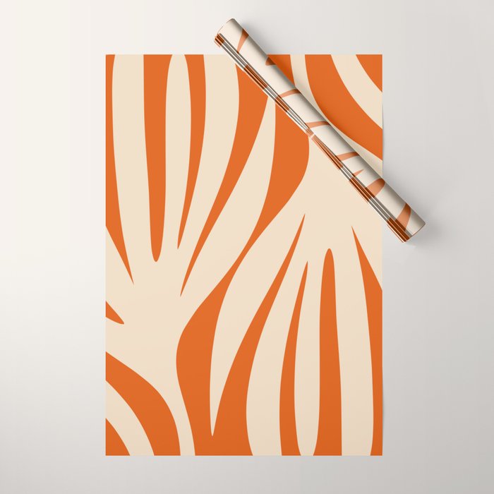 Maldives Abstract Botanical Pattern in Burnt Orange and Beige Wrapping Paper Gallery Image 1