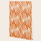 Maldives Abstract Botanical Pattern in Burnt Orange and Beige Wallpaper Gallery Image 2