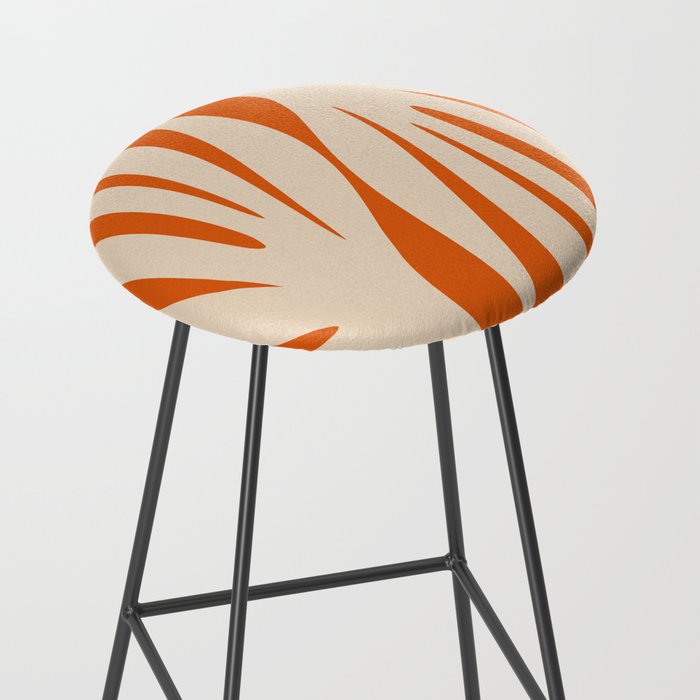 Maldives Abstract Botanical Pattern in Burnt Orange and Beige Stool Gallery Image 2