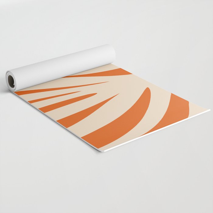 Maldives Abstract Botanical Pattern in Burnt Orange and Beige Yoga Mat Gallery Image 2