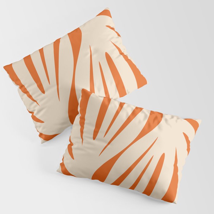 Maldives Abstract Botanical Pattern in Burnt Orange and Beige Pillow Sham Gallery Image 3
