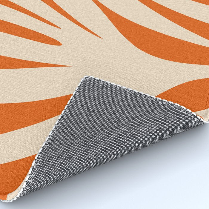 Maldives Abstract Botanical Pattern in Burnt Orange and Beige Rug Gallery Image 4