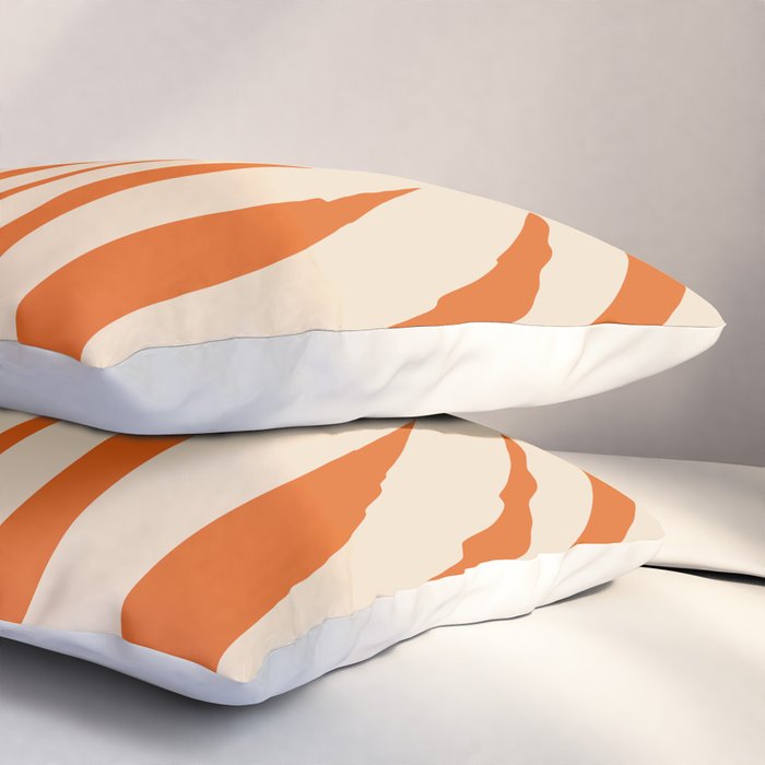Maldives Abstract Botanical Pattern in Burnt Orange and Beige Pillow Sham Gallery Image 3