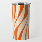 Maldives Abstract Botanical Pattern in Burnt Orange and Beige Travel Mug Gallery Image 1